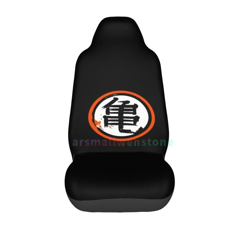DBZ Kanji Car Seat Cover 2PCS Front Car Seat Cover Seat Anti Fouling Protective Cover Cute Car Accessories