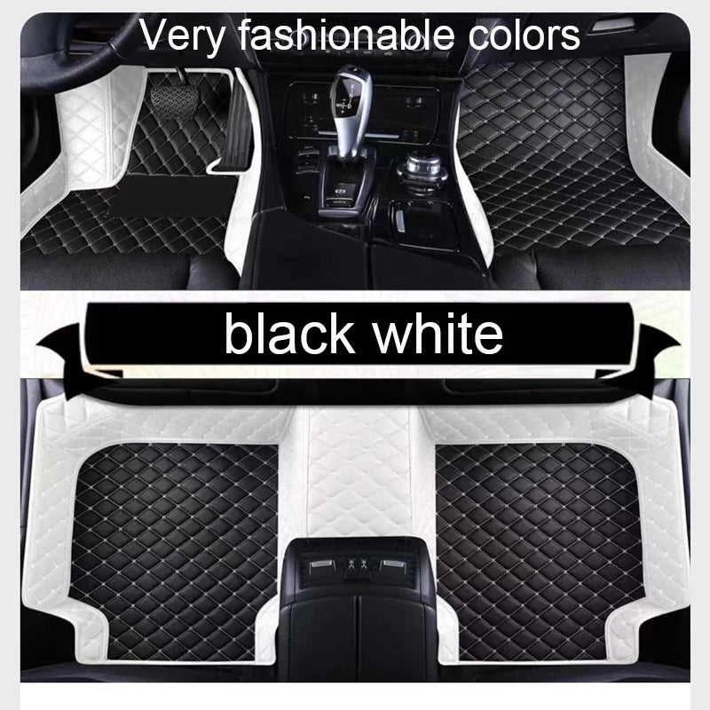 Car Mats Floor For Peugeot 5008 P87 2017~2023 7seat Luxury Leather Mat Car Floor Mats Universal Waterproof Cocho Car Accessories