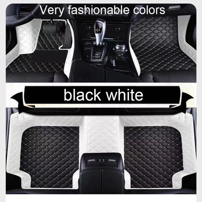Car Mats Floor For Peugeot 5008 P87 2017~2023 7seat Luxury Leather Mat Car Floor Mats Universal Waterproof Cocho Car Accessories