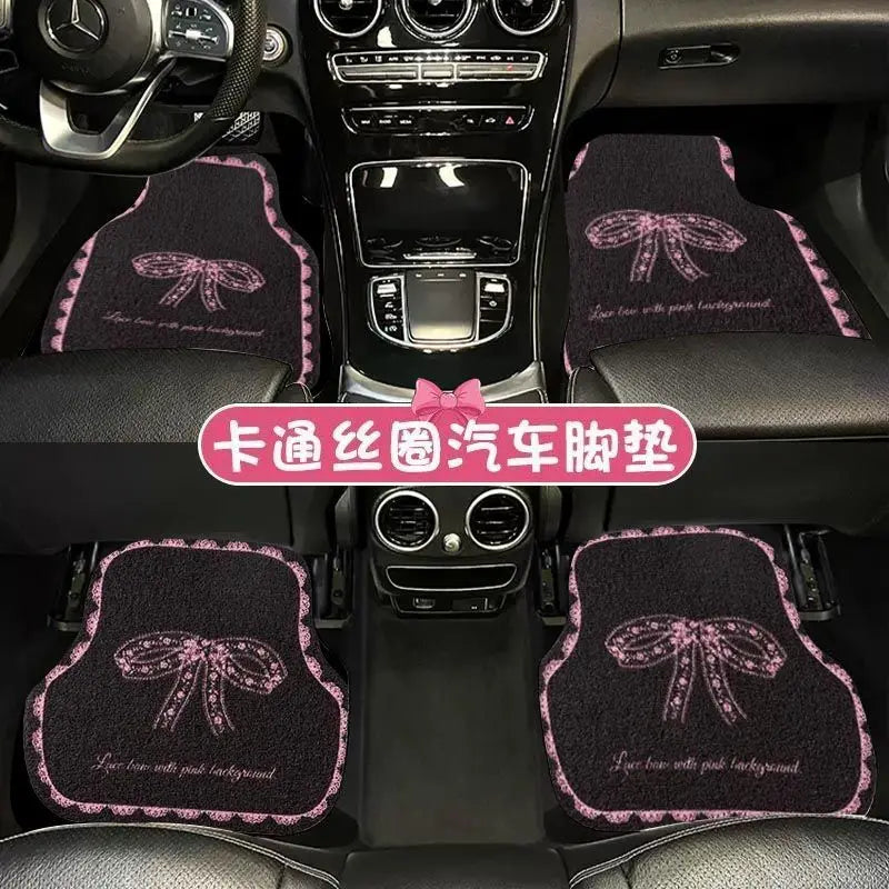 Universal Car Floor Mats Cute Women Driver Side Auto Foot Pad Non Slip Durable Carpet