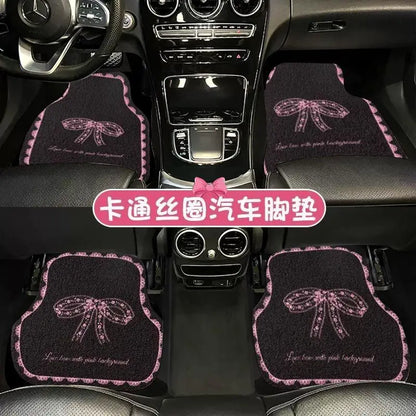 Universal Car Floor Mats Cute Women Driver Side Auto Foot Pad Non Slip Durable Carpet