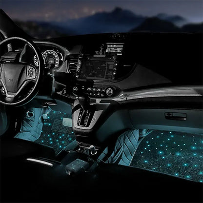 2025 latest illuminated car floor MATS, General Starry Sky car floor MATS, Fiber Starlight car carpet 4-piece set interior modif