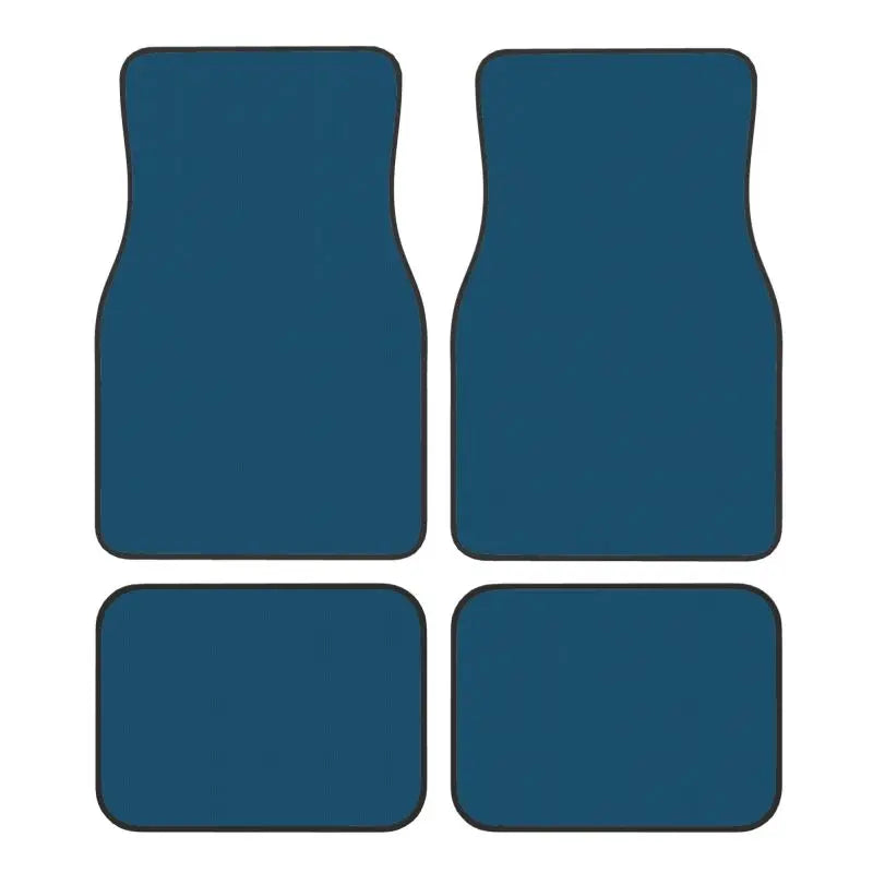Black Solid Color Car Floor Mats Universal Non-Slip Carpets Rugs Front & Rear Car Foot Mats Set of 4 Pieces Auto Accessories