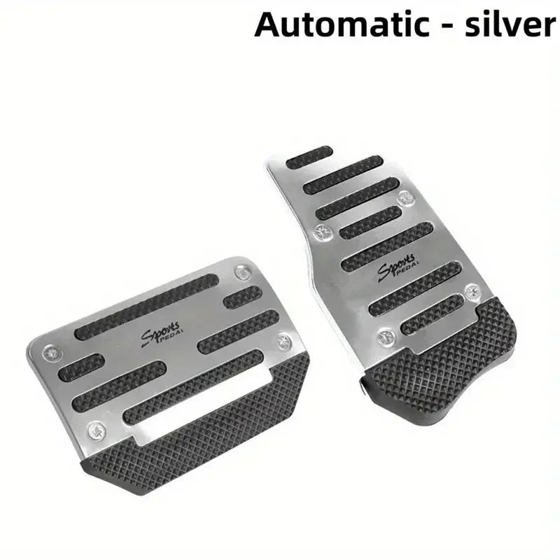 2pc Non-Slip Aluminum Alloy Car Pedal Pads, Automatic Transmission Brake & Gas Pedal Covers Auto SUV ATV Replacement Accessories