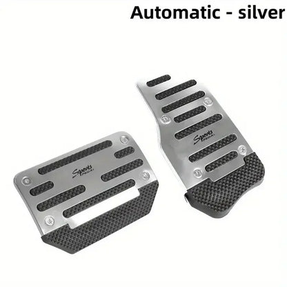 2pc Non-Slip Aluminum Alloy Car Pedal Pads, Automatic Transmission Brake & Gas Pedal Covers Auto SUV ATV Replacement Accessories