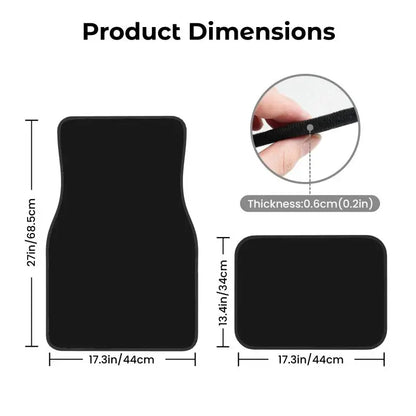 Black Solid Color Car Floor Mats Universal Non-Slip Carpets Rugs Front & Rear Car Foot Mats Set of 4 Pieces Auto Accessories