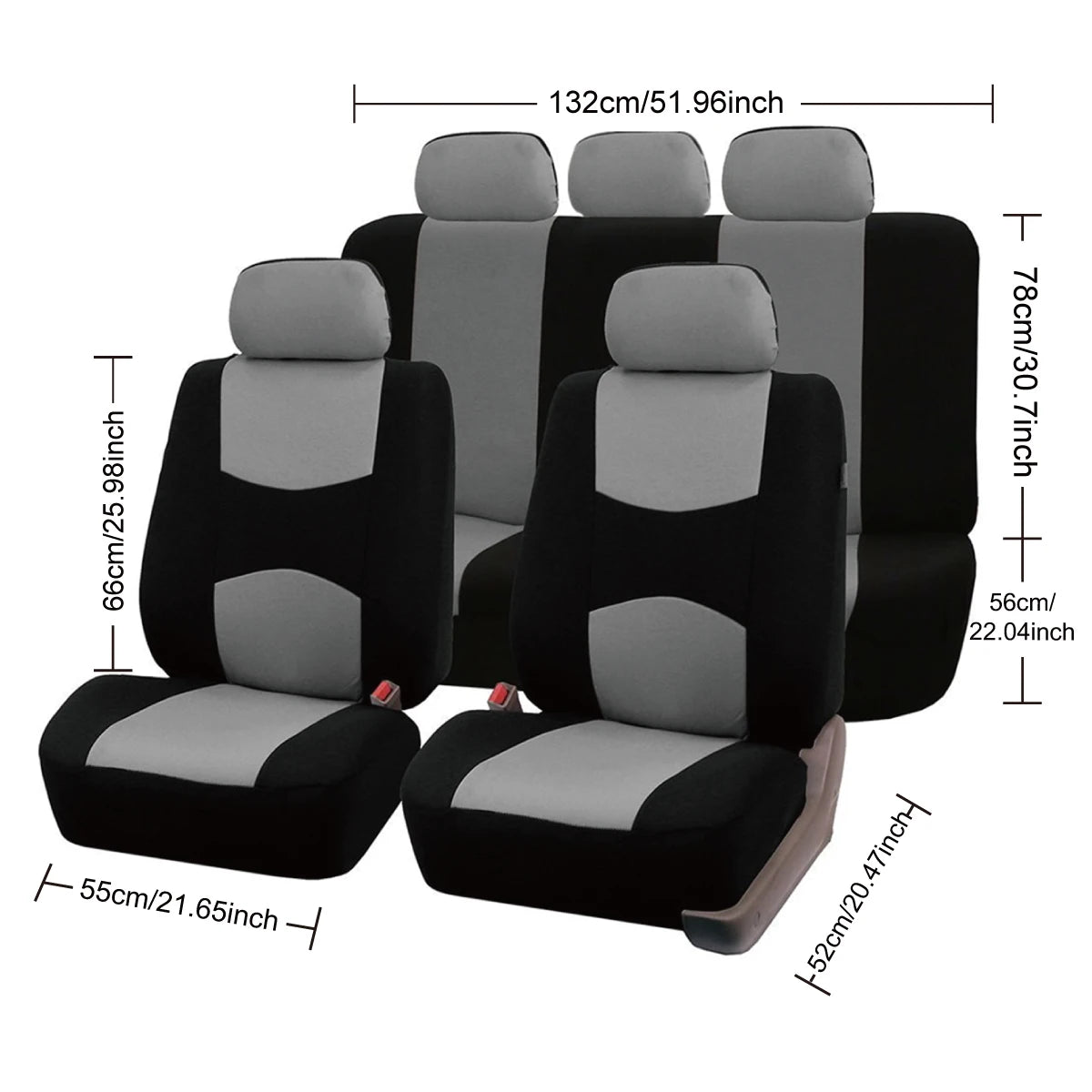 Four Seasons Fashion Universal 9 pcs Car Seat Cover Polyester Fabric Car Seat Cover