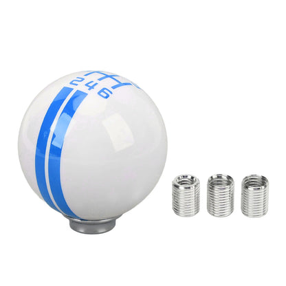 6 Speed Car Racing Gear Shift Knob for Shelby GT500 Style Round Ball Shift Knob with 3 Adapters for Manual Vehicle