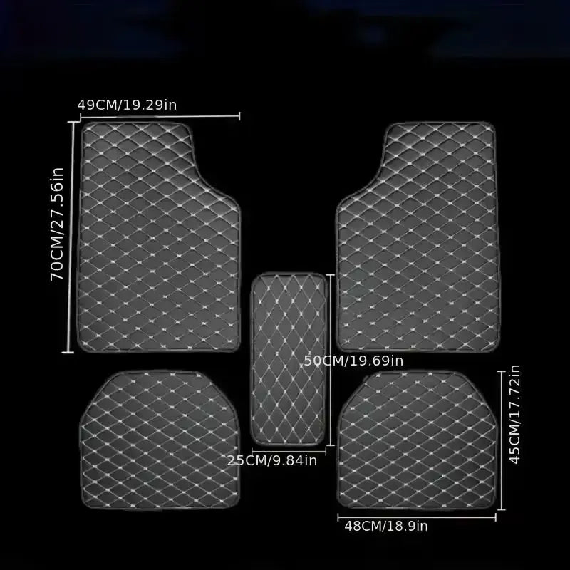 5 pcs Waterproof Leather Car Floor Mats Universal Auto Foot Pad Protector Automobile Interior Carpet Accessories Interior