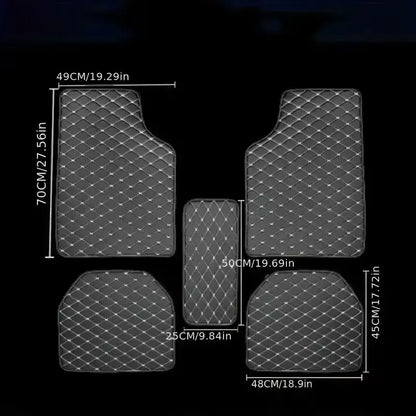 5 pcs Waterproof Leather Car Floor Mats Universal Auto Foot Pad Protector Automobile Interior Carpet Accessories Interior