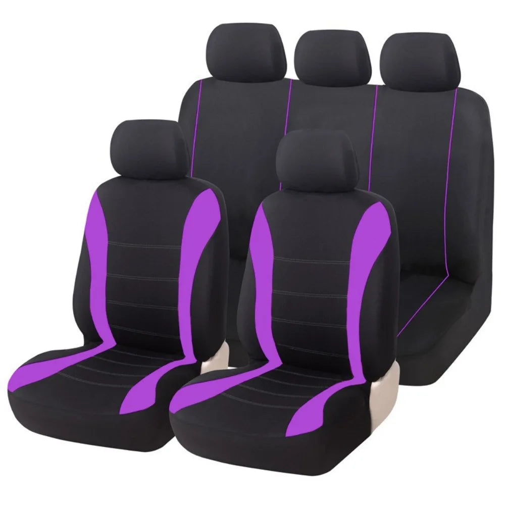 Universal Full Set Car Seat Covers Polyester & Jacquard Fabric, Airbag Compatible, Universal for Most Cars, SUVs, and Trucks