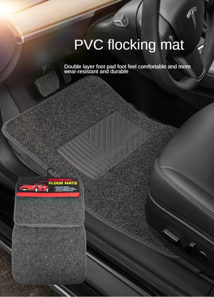 PVC Plush Car Floor Mats Non-Slip Wear-Resistant Easy-Clean Car Carpet Velcro Backed Car Floor Mats Suitable For All Seasons