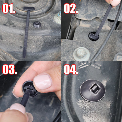Universal Nylon Cable Tie Buckle Auto Fastener Screw Replacement Clip Car Fender Trunk Engine Guard Panel Wire Management Secure