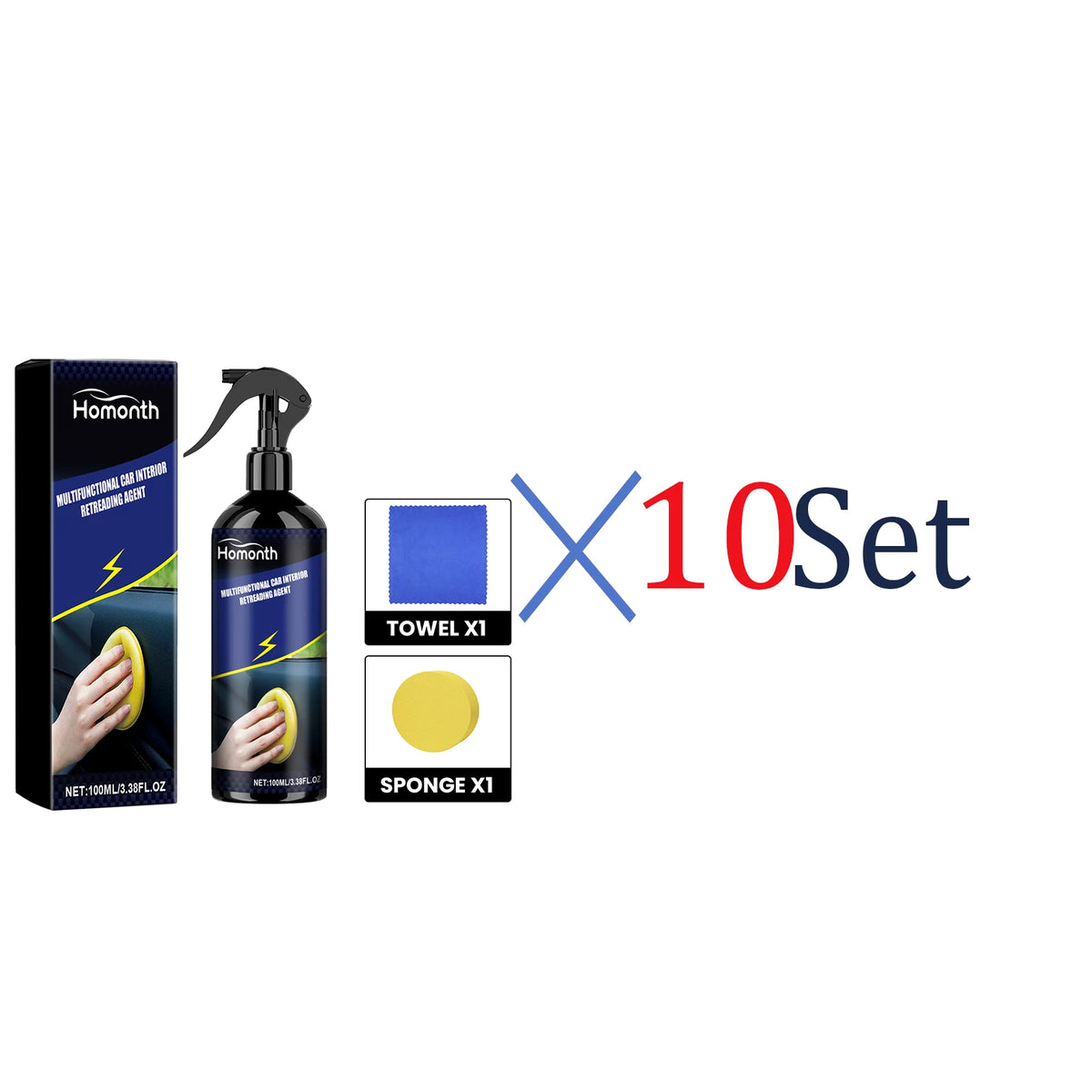 Car Interior Detailer Spray 100ml Multi Purpose Interior Cleaner & Protectant for Dashboard Plastic Trim UV Protection DustProof