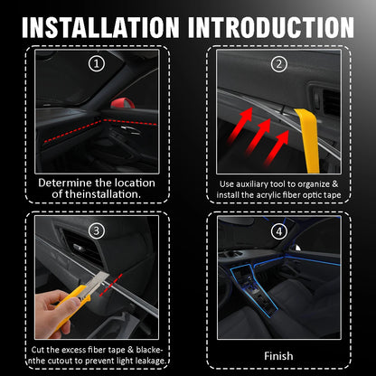 LED Ambient Light Car Interior Strip Light RGB Auto Environment Light APP Control Car Center Console Decoration Accessories