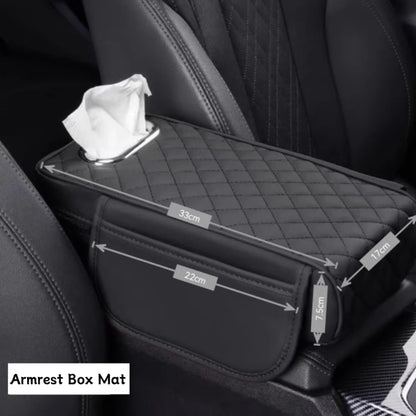 Car Armrest Pad Universal Center Console Elbow Rest Support with Tissue Storage Auto Arm Rest Mat Protection Cushion