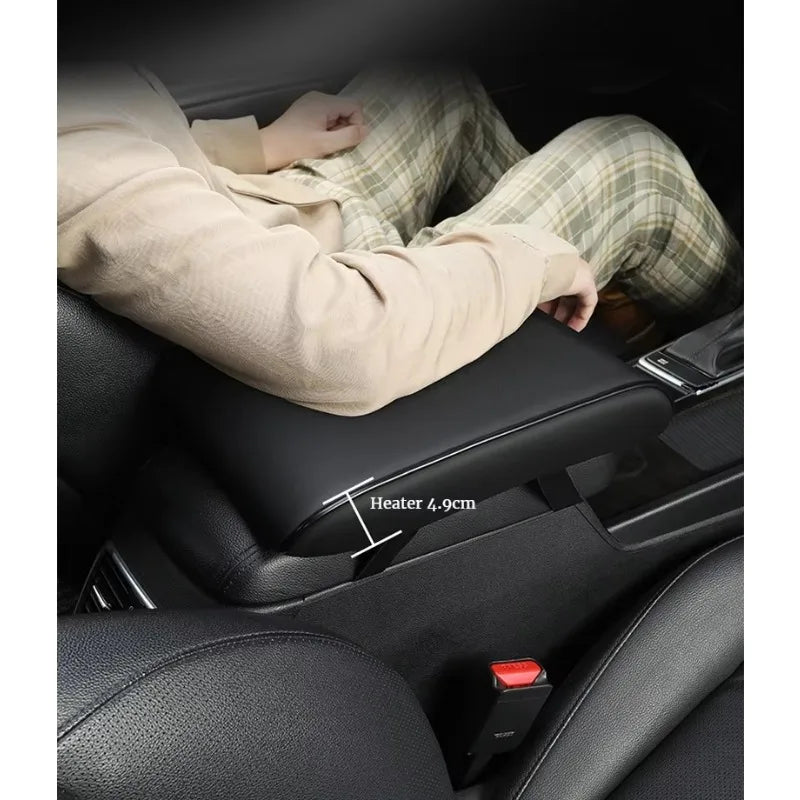 PU Leathe Center Console Heightening Comfort  Armrest Pad Cover Universal Armrest Cushion Fit for  Most Cars（31cm*20cm*4.5cm）