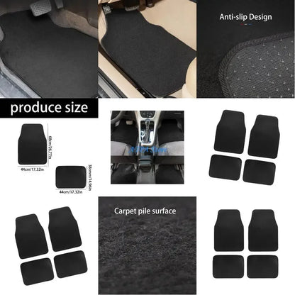 Car Floor Mats, Waterproof Auto Front and Rear Carpet Mat with Anti-Slip Backing, Stylish Vehicle Rug Floor Mats Universal