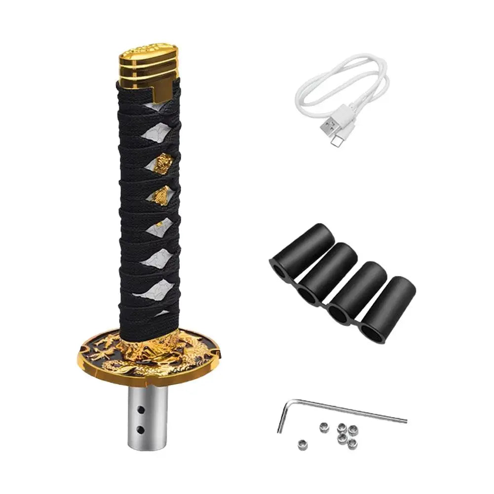 Katana Samurai Sword Shift Knob Shifter With Adapters Manual Transmission Gear Shift knob Warrior Sword Shift Knob Adapter 15mm