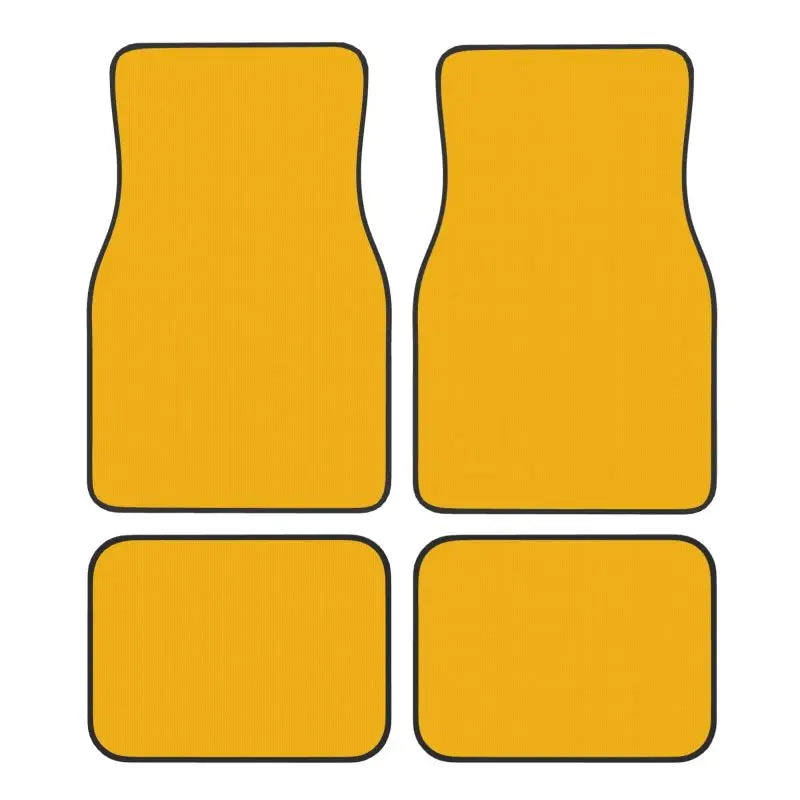 Black Solid Color Car Floor Mats Universal Non-Slip Carpets Rugs Front & Rear Car Foot Mats Set of 4 Pieces Auto Accessories