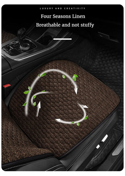 Breathable Linen Car Seat Cushion Comfortable and Wearable Car Seat Cover Universal Fits Most Cars - 1 Unit