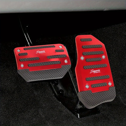 2pc Non-Slip Aluminum Alloy Car Pedal Pads, Automatic Transmission Brake & Gas Pedal Covers Auto SUV ATV Replacement Accessories