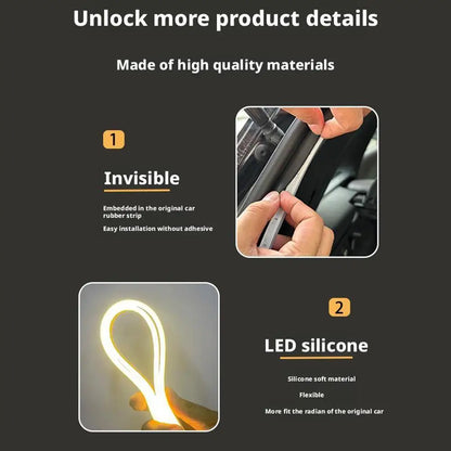 Car Trunk LED Light Strip - High-brightness, Auto-sensor & No Wiring, Ambient Decorative Light for Interior Modification