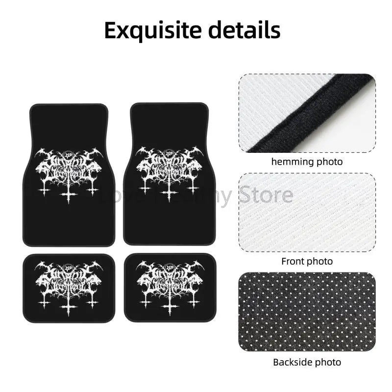 Gothic Car Floor Mats Non-Slip Carpets Rugs Auto Mat Accessories Decor Front & Rear Car Foot Mats Set of 4 Pieces