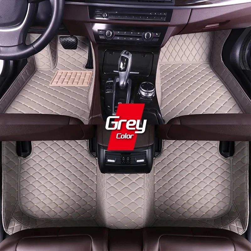 Car Mats Floor For Peugeot 5008 P87 2017~2023 7seat Luxury Leather Mat Car Floor Mats Universal Waterproof Cocho Car Accessories