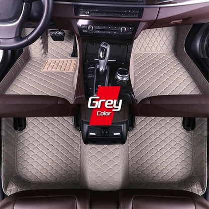 Car Mats Floor For Peugeot 5008 P87 2017~2023 7seat Luxury Leather Mat Car Floor Mats Universal Waterproof Cocho Car Accessories