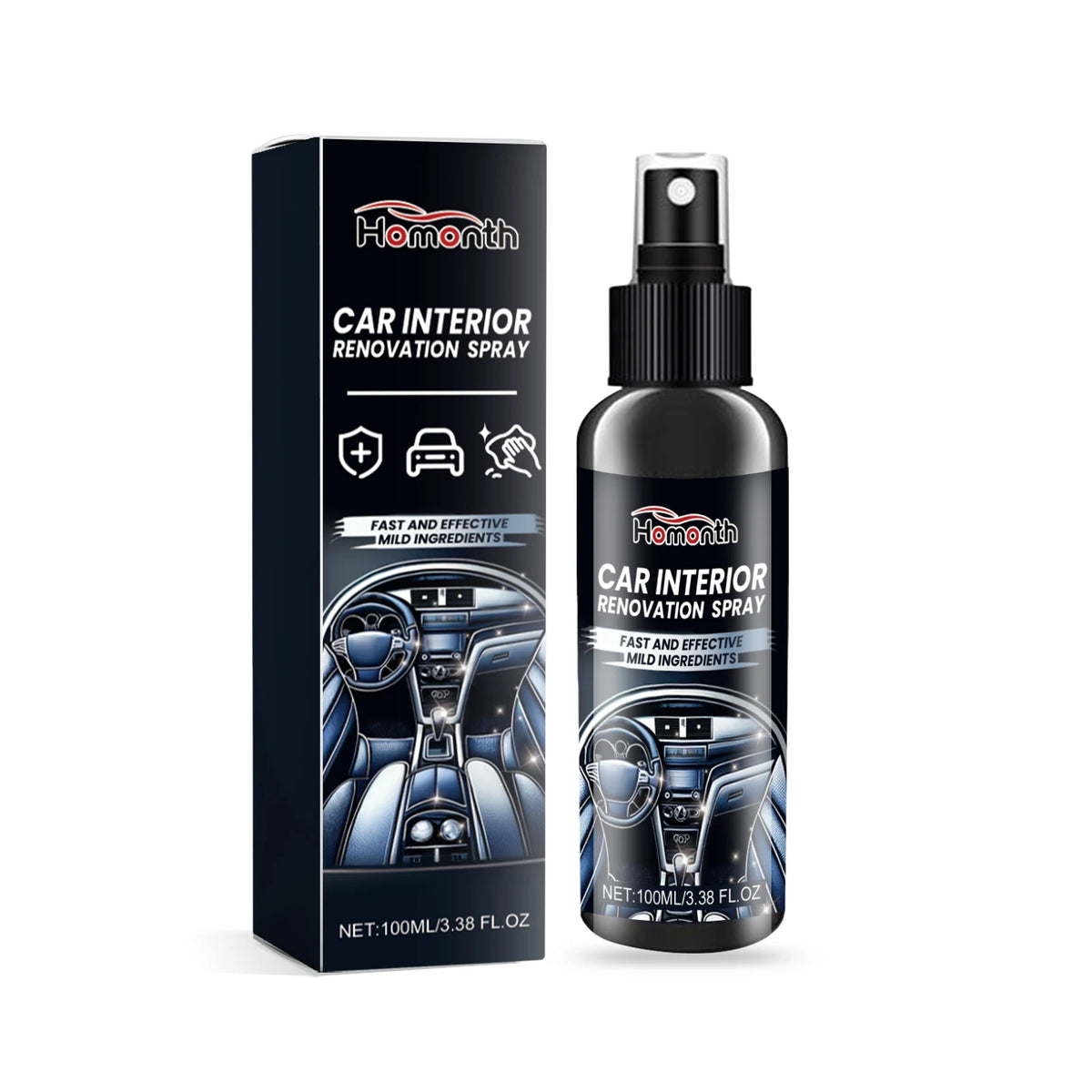 Spray Limpador de Interior 100ml - Painel, Couro e Plástico