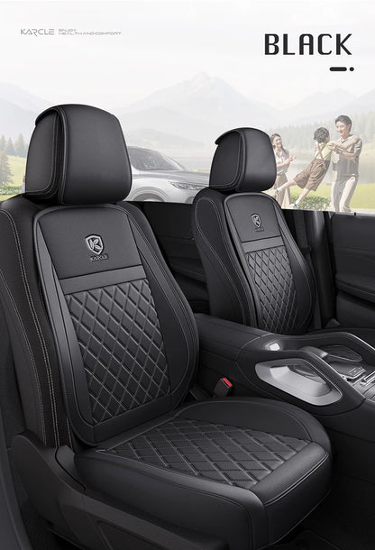Karcle Nappa Leather Car Seat Cover Surround Bottom Car Seat Cover Full Set Durable Car Seat Protection Cushion Car Accessories