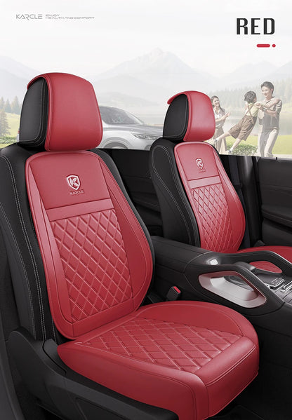 Karcle Nappa Leather Car Seat Cover Surround Bottom Car Seat Cover Full Set Durable Car Seat Protection Cushion Car Accessories