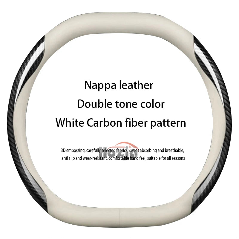 Leather car steering wheel cover suitable for Kia Sportage GT-Line RHD, K5 GT-Line RHD, EV6 RHD, EV9 RHD, Carnival RHD K4 RHD