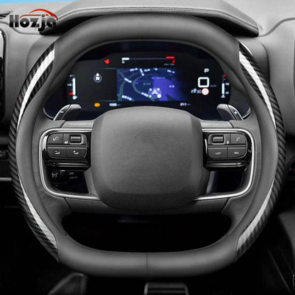 Leather car steering wheel cover suitable for Kia Sportage GT-Line RHD, K5 GT-Line RHD, EV6 RHD, EV9 RHD, Carnival RHD K4 RHD