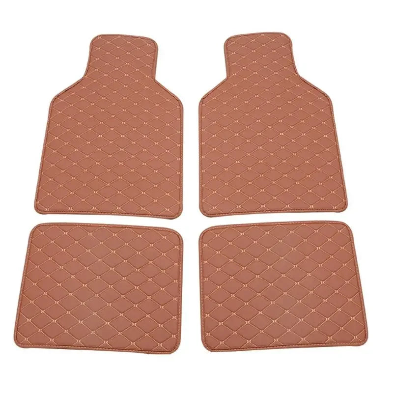 4 pcs Waterproof Leather Car Floor Mats Universal Auto Foot Pad Protector Automobile Interior Carpet Accessories Interior