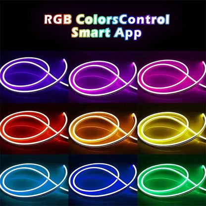 RGB Flexible LED Strip Lights USB Neon Rope Lights Remote App Control Music Sync Color Change Gaming Room Party Decor DIY Design