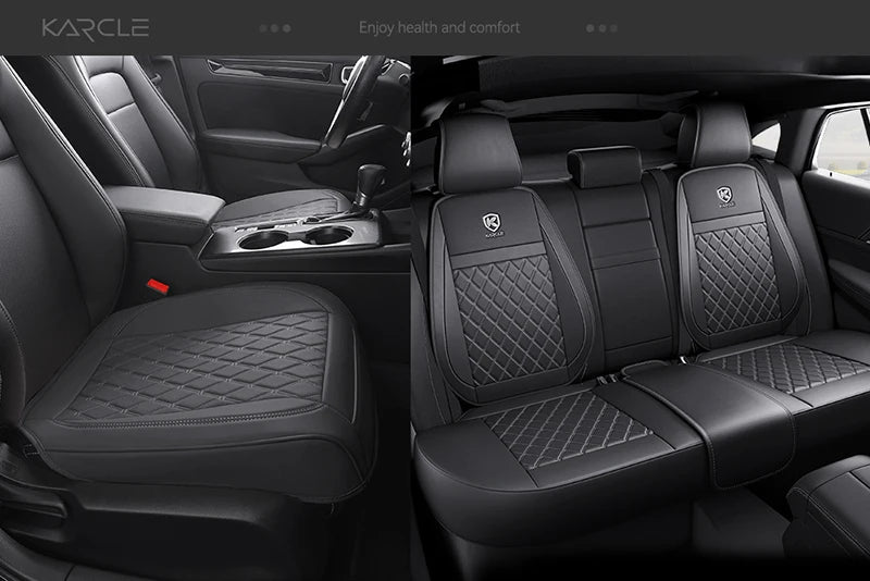 Karcle Nappa Leather Car Seat Cover Surround Bottom Car Seat Cover Full Set Durable Car Seat Protection Cushion Car Accessories