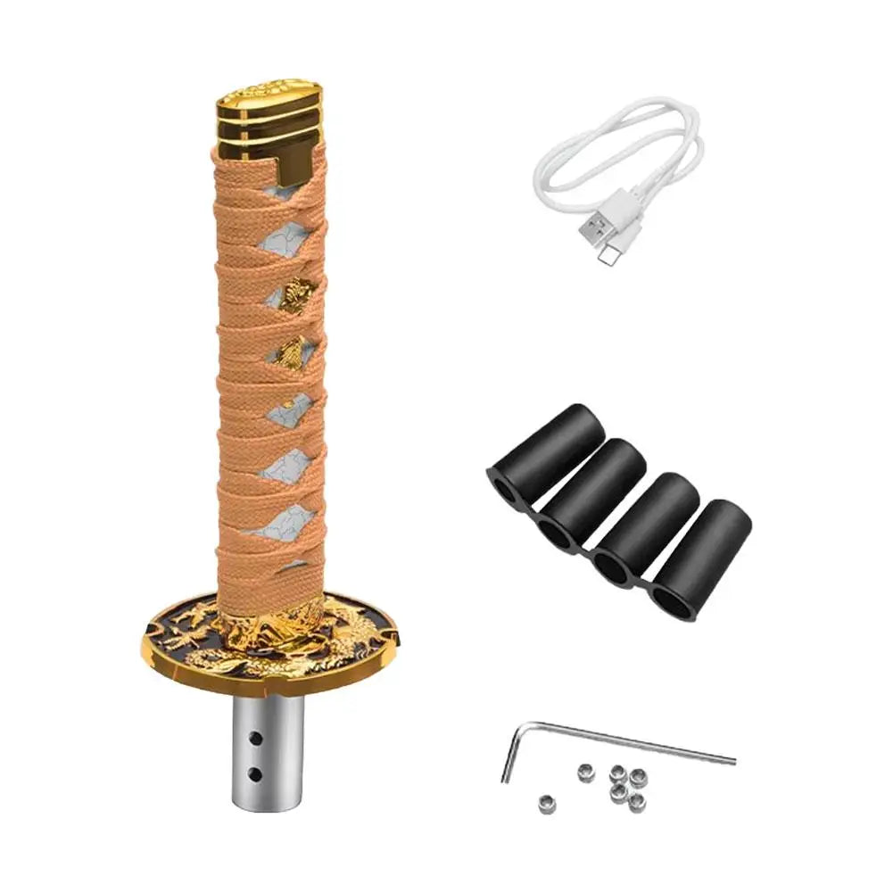 Katana Samurai Sword Shift Knob Shifter With Adapters Manual Transmission Gear Shift knob Warrior Sword Shift Knob Adapter 15mm