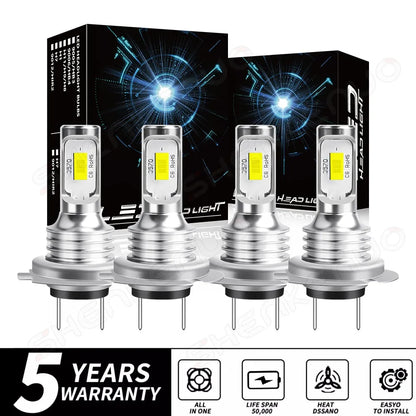 Kit Lâmpada LED H7 4 Peças - Farol Alto/Baixo Branco 6000K