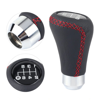 Car Vehicle 6 Speed Gear Shift Knob PU Shifter Stick with 3 Hoses 6 Speed Gear Shift Knob  Gear Shift Knob