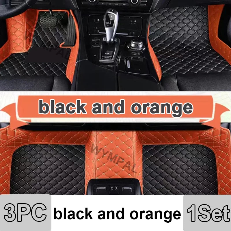 Car Mats Floor For Peugeot 5008 P87 2017~2023 7seat Luxury Leather Mat Car Floor Mats Universal Waterproof Cocho Car Accessories