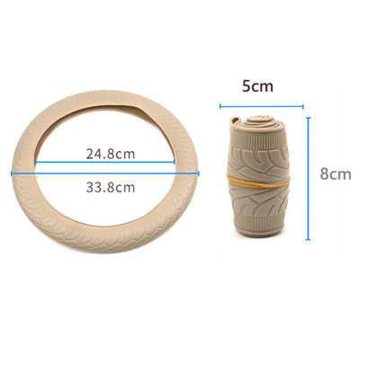 Soft Silicone Steering Wheel Cover Wear-resistant Tire Pattern Car Accessories Auto Protective Decoration Steering Wheel Cover