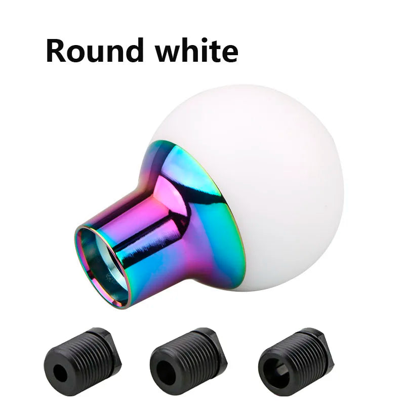 Acrylic car gear shift knob lever universal manual car gear shift knob adapter cool car hand handle ball white shift knob car