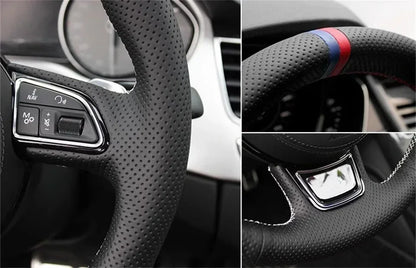 Car Steering Wheel Cover Suede Leather Steering Wrap Cover For Audi A2 8Z A3 8L Sportback A4 B6 Avant A6 C5 A8 D2 TT 8N S3