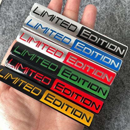 1 Pair 3D Aluminum Car Stickers Emblem Limited Edition Styling Badge Decals Auto Door Bumper Trunk Body Side Decor Accessories