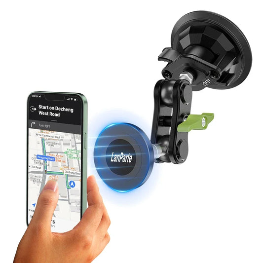 Car Phone Holder Magnetic Mount Strong Sticky Adhesive Suction Cup Dashboard 360 Rotating Anti-Shake for Iphone 16 15 14 13