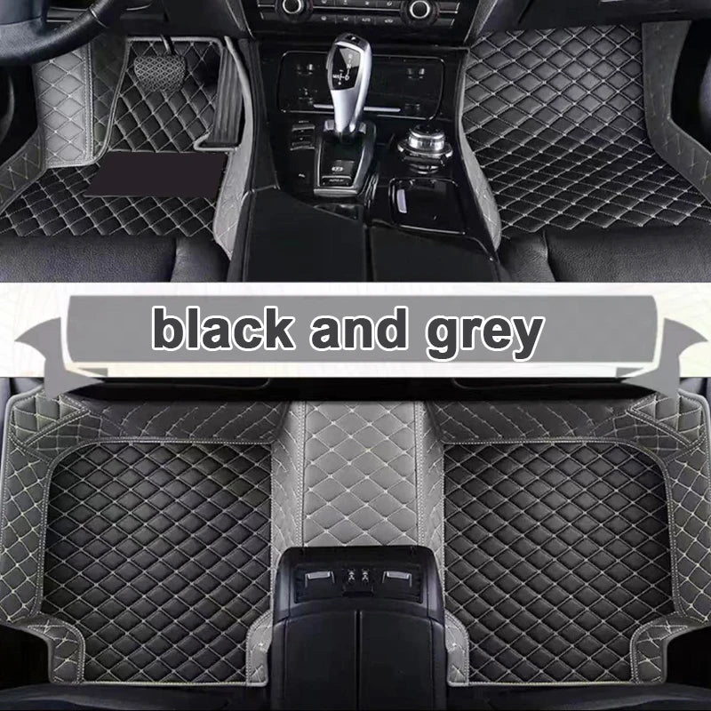 Car Mats Floor For Peugeot 5008 P87 2017~2023 7seat Luxury Leather Mat Car Floor Mats Universal Waterproof Cocho Car Accessories