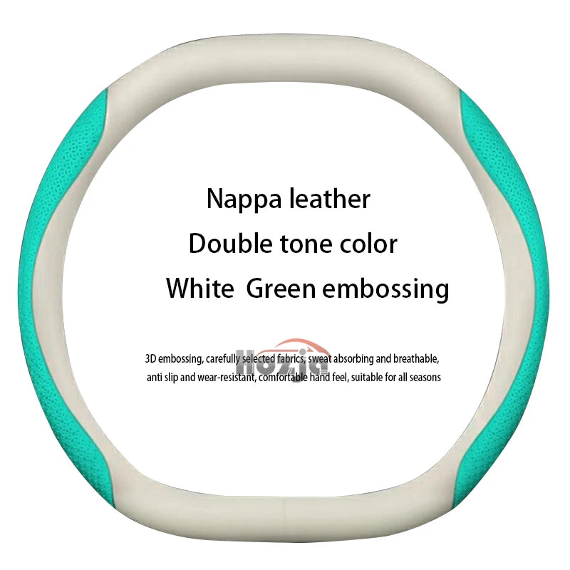 Leather car steering wheel cover suitable for Kia Sportage GT-Line RHD, K5 GT-Line RHD, EV6 RHD, EV9 RHD, Carnival RHD K4 RHD