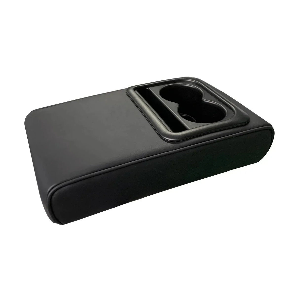 Car Armrest Box Cushion, Auto Center Console Armrest Cushion With 2 Cup Holder PU Leather Armrest Pad Portable Car Amrest